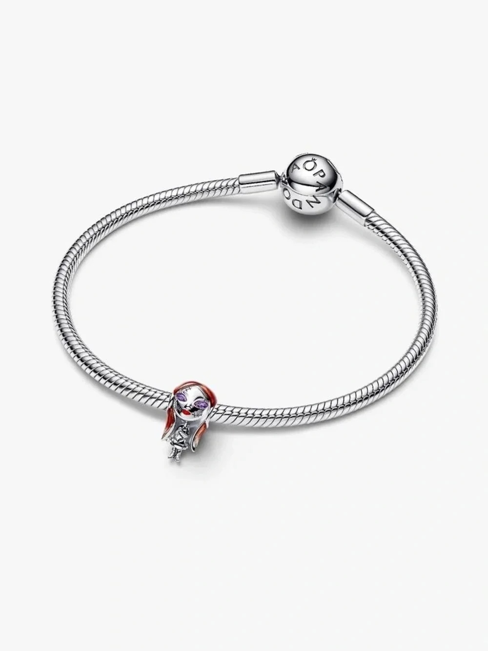 Pandora Silver Bracelet with Red-Accented Enamel Character Charm